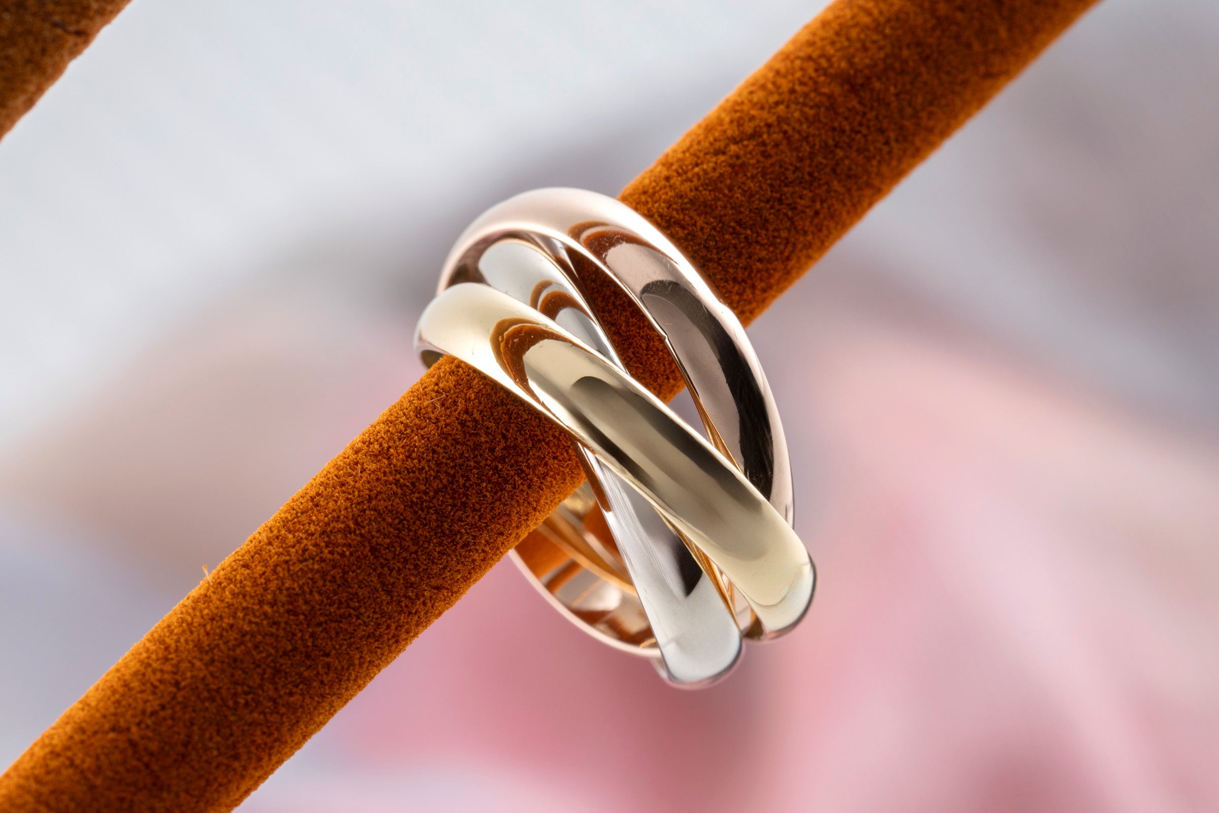 Cartier Trinty Ring 18k white gold rose gold yellow gold size 53