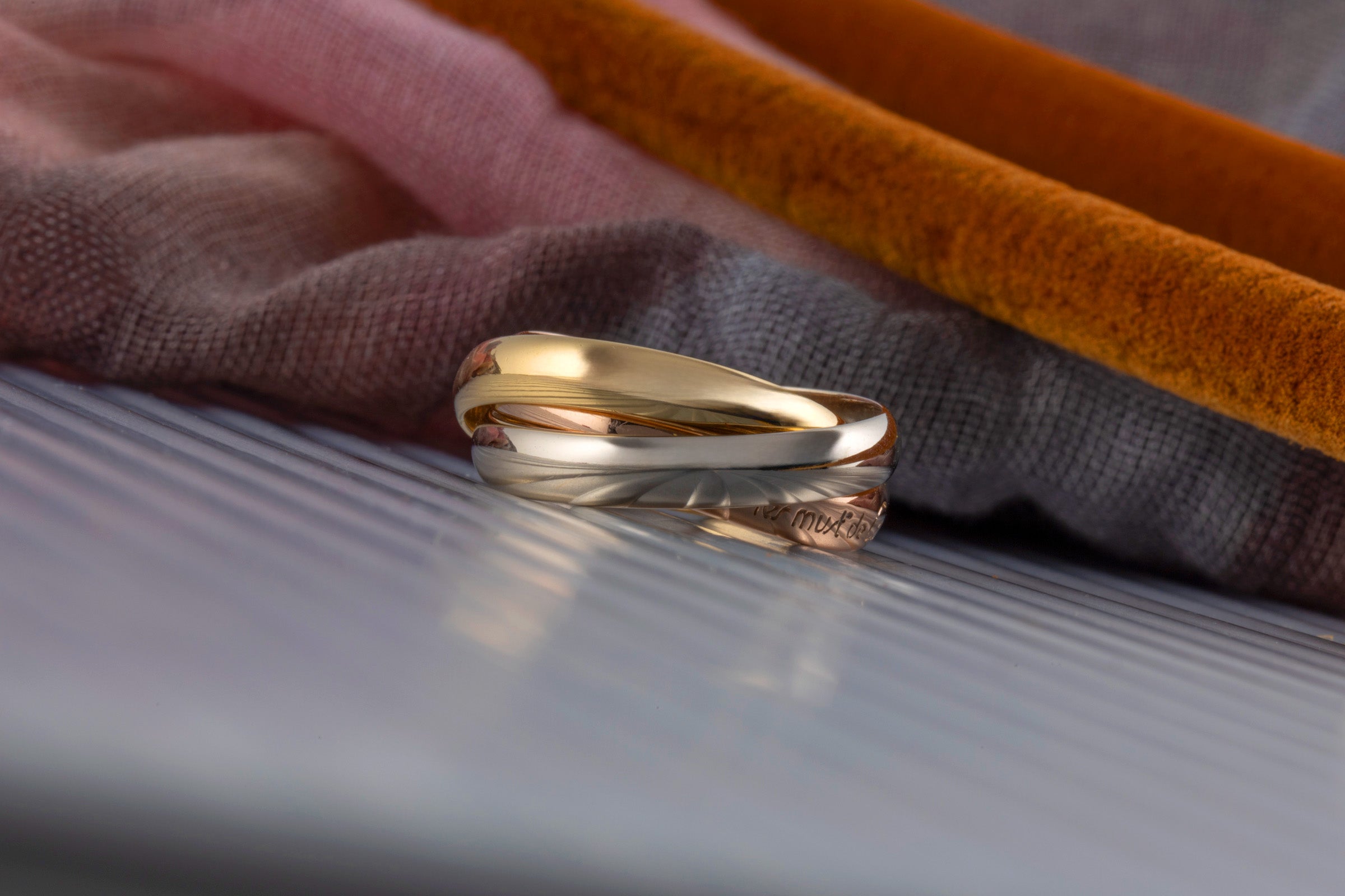 Cartier Trinty Ring 18k white gold rose gold yellow gold size 53