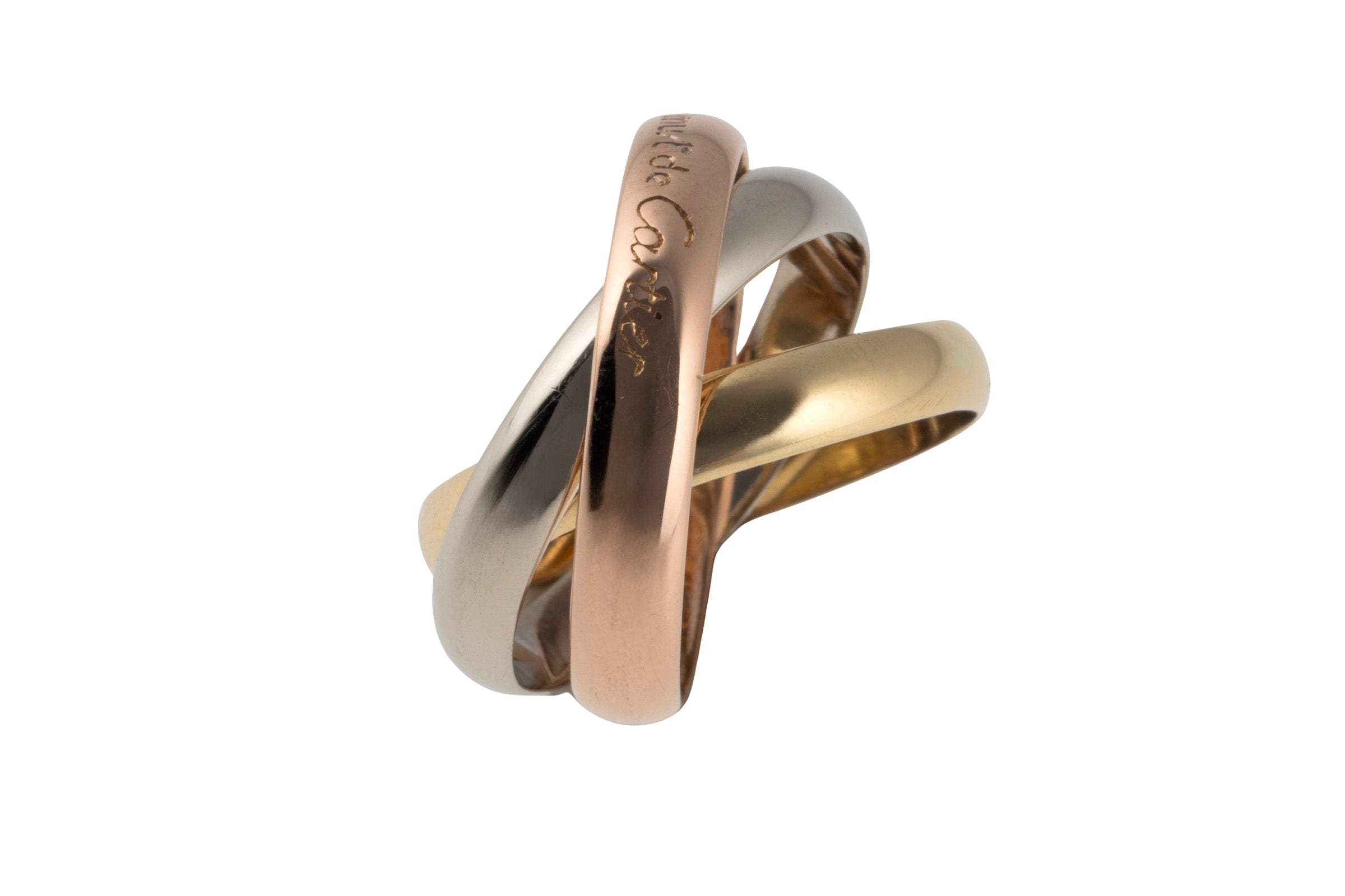 Cartier Trinty Ring 18k white gold rose gold yellow gold size 53