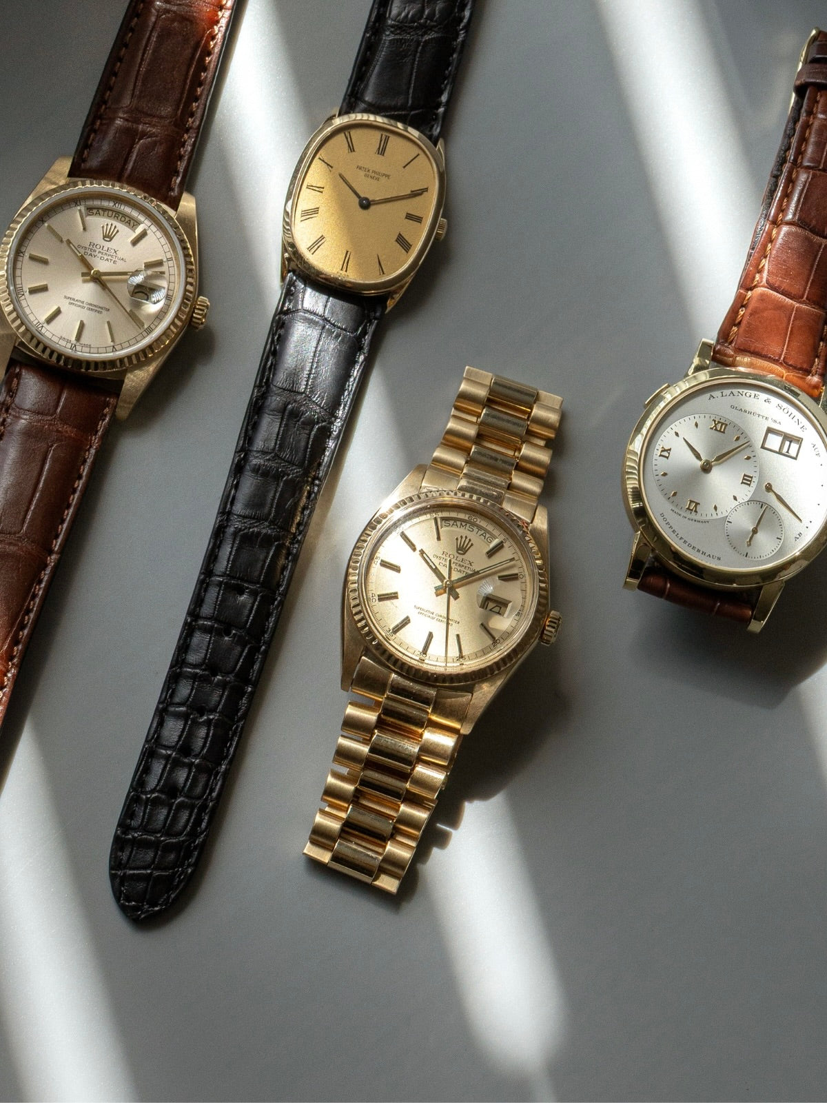 Golduhren Rolex, Patek, Day-Date, Lange & Söhne